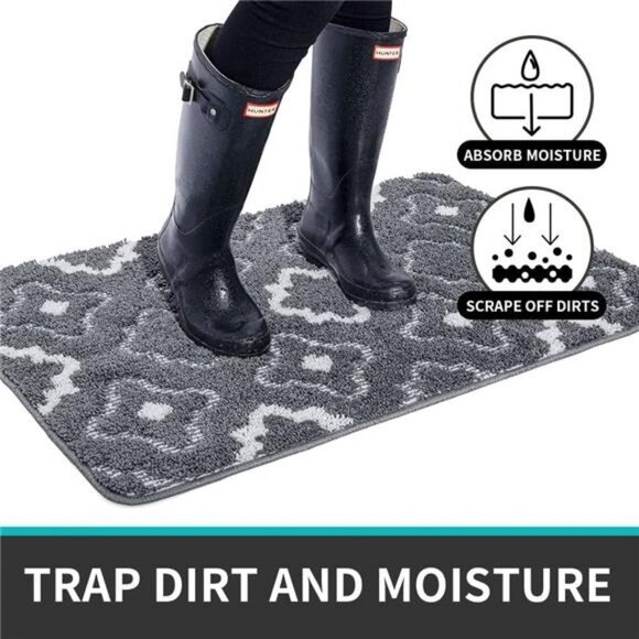 32"x20", Absorbent Non-Slip Entry Rug, Machine Washable Low-Profile Door Rugs - Picture 2 of 6